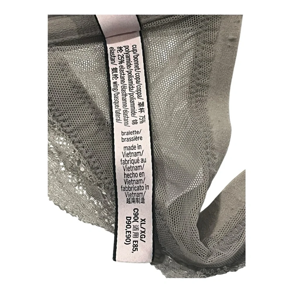Victoria’s Secret XL front clasp grey lace bralette EUC - Picture 7 of 13